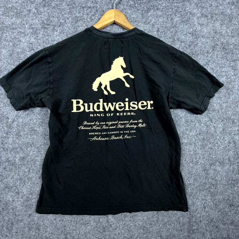 PacSun Budweiser King of Beers Horse T-Shirt Mens Medium Black Embroidered Logo